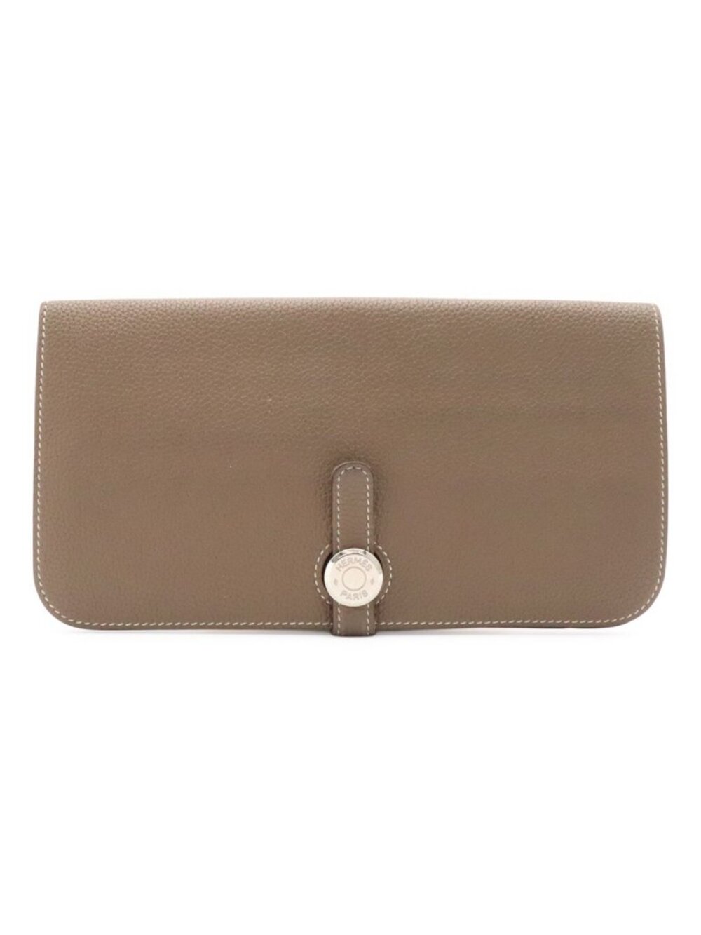Hermes Dogon Recto Verso Long 2 Fold Wallet Bifold Togo Leather Etoupe Gray